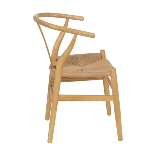 Chaise bois d'orme assise rotin Ixia 56 cm — vue 10