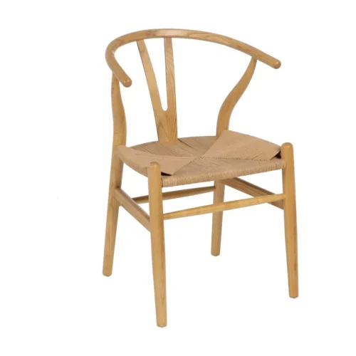 Chaise bois d'orme assise rotin Ixia 56 cm — vue 2