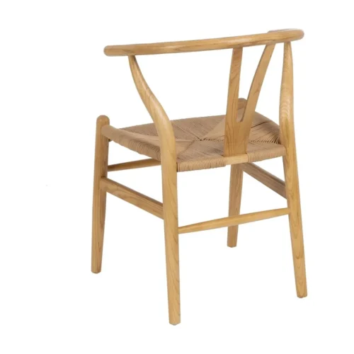 Chaise bois d'orme assise rotin Ixia 56 cm — vue 3