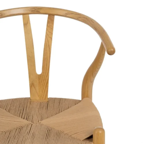 Chaise bois d'orme assise rotin Ixia 56 cm — vue 4