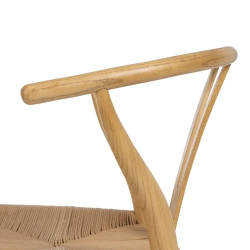 Chaise bois d'orme assise rotin Ixia 56 cm — vue 6