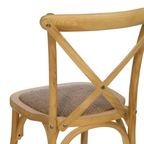 Chaise bois d'orme et rotin Ixia 50 cm — vue 10