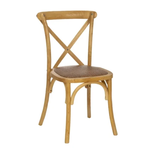 Chaise bois d'orme et rotin Ixia 50 cm — vue 2