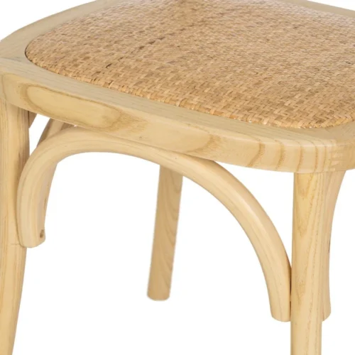 Chaise bois d'orme naturel assise en rotin Ixia 45 cm — vue 10