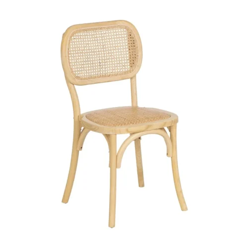 Chaise bois d'orme naturel assise en rotin Ixia 45 cm — vue 2