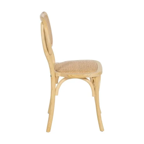 Chaise bois d'orme naturel assise en rotin Ixia 45 cm — vue 3