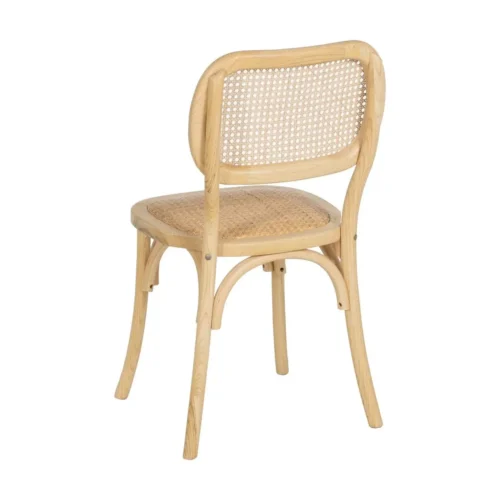 Chaise bois d'orme naturel assise en rotin Ixia 45 cm — vue 4