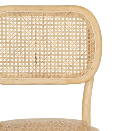 Chaise bois d'orme naturel assise en rotin Ixia 45 cm — vue 5