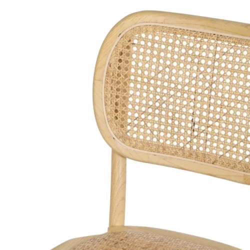 Chaise bois d'orme naturel assise en rotin Ixia 45 cm — vue 6