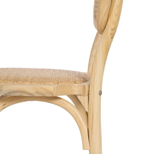 Chaise bois d'orme naturel assise en rotin Ixia 45 cm — vue 8