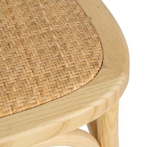 Chaise bois d'orme naturel assise en rotin Ixia 45 cm — vue 9