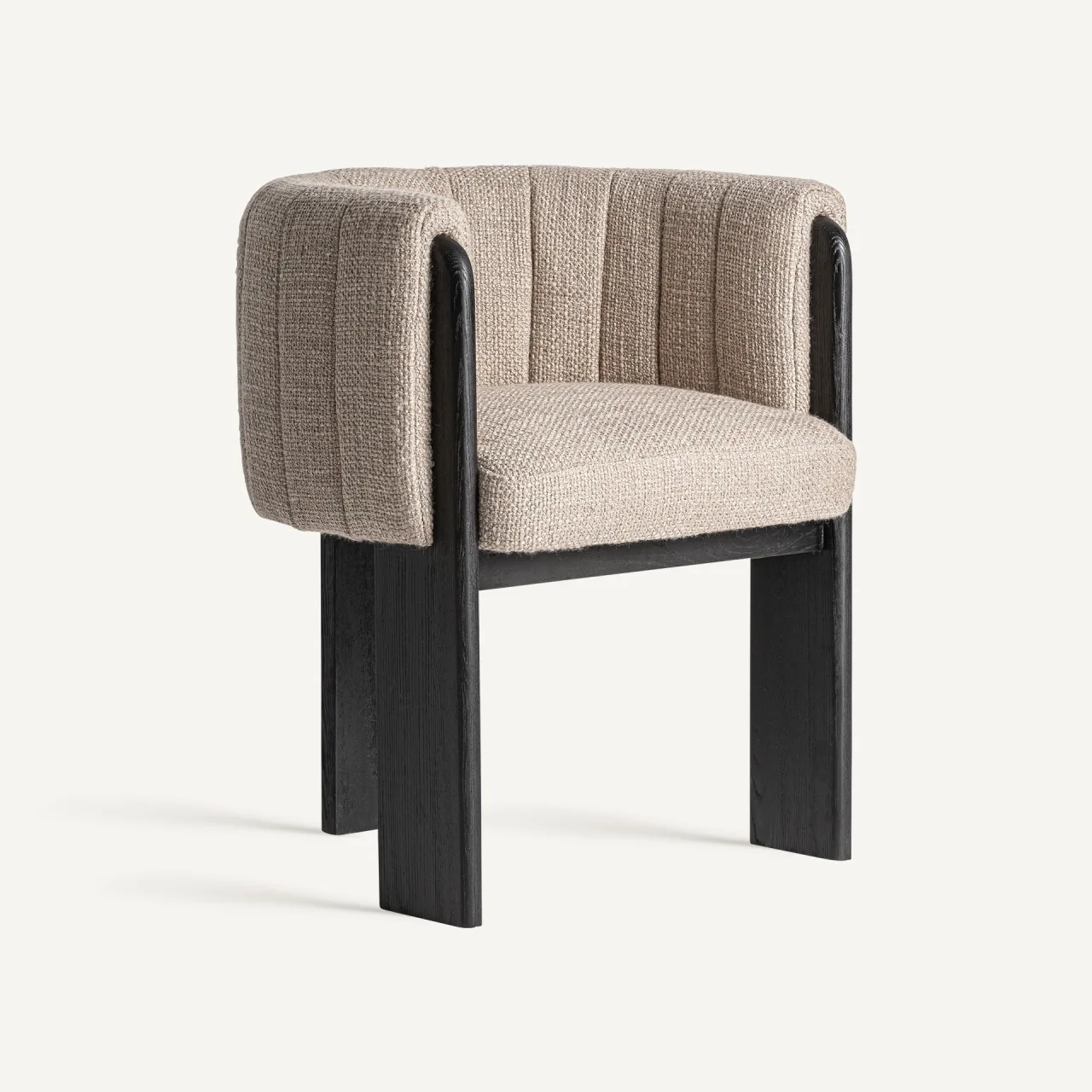 Chaise Cluny beige chiné et chêne noir Vical Home