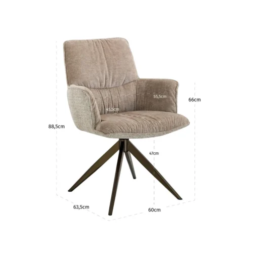 Chaise pivotante Chase cream blockweave Richmond Interiors — vue 6