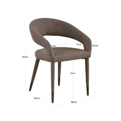 Chaise Gia marron chunky Richmond Interiors — vue 8