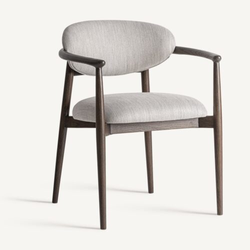 Chaise Hari frêne marron et blanc cassé Vical Home