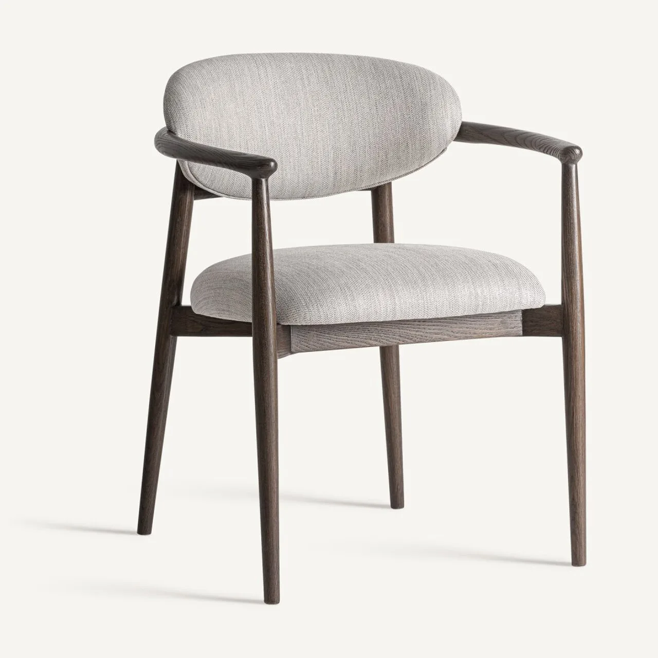 Chaise Hari frêne marron et blanc cassé Vical Home