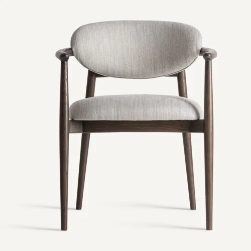 Chaise Hari frêne marron et blanc cassé Vical Home — vue 2