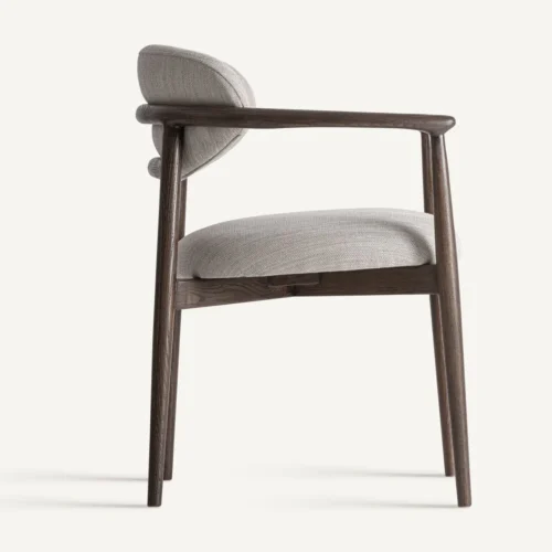 Chaise Hari frêne marron et blanc cassé Vical Home — vue 3