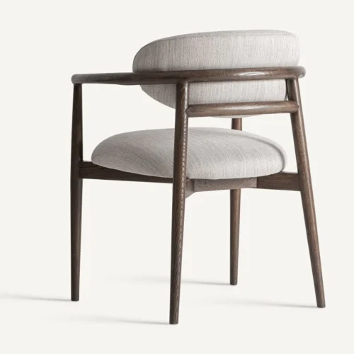 Chaise Hari frêne marron et blanc cassé Vical Home — vue 4