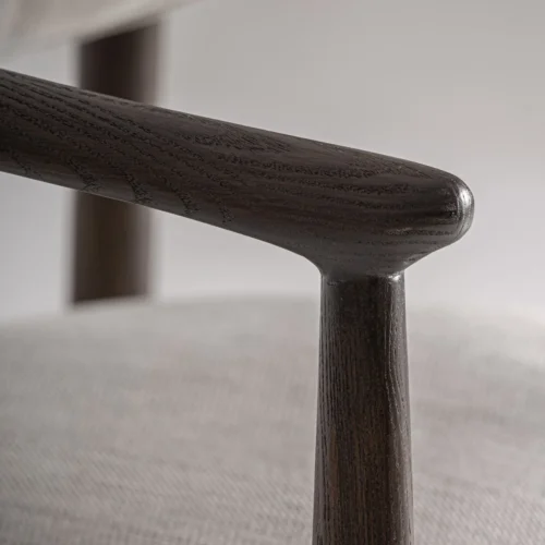 Chaise Hari frêne marron et blanc cassé Vical Home — vue 5