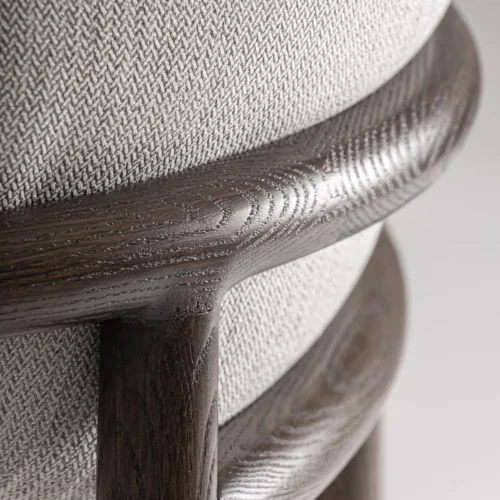 Chaise Hari frêne marron et blanc cassé Vical Home — vue 8