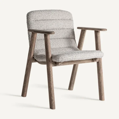 Chaise Jacquard orme clair et beige 62 cm Vical Home