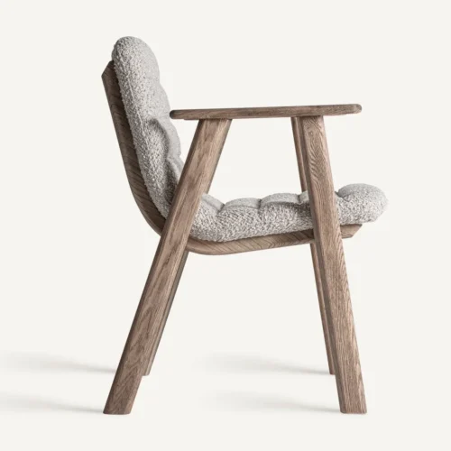 Chaise Jacquard orme clair et beige 62 cm Vical Home — vue 3