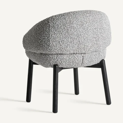 Chaise Jacquard orme noir et blanc gris chiné Vical Home — vue 4