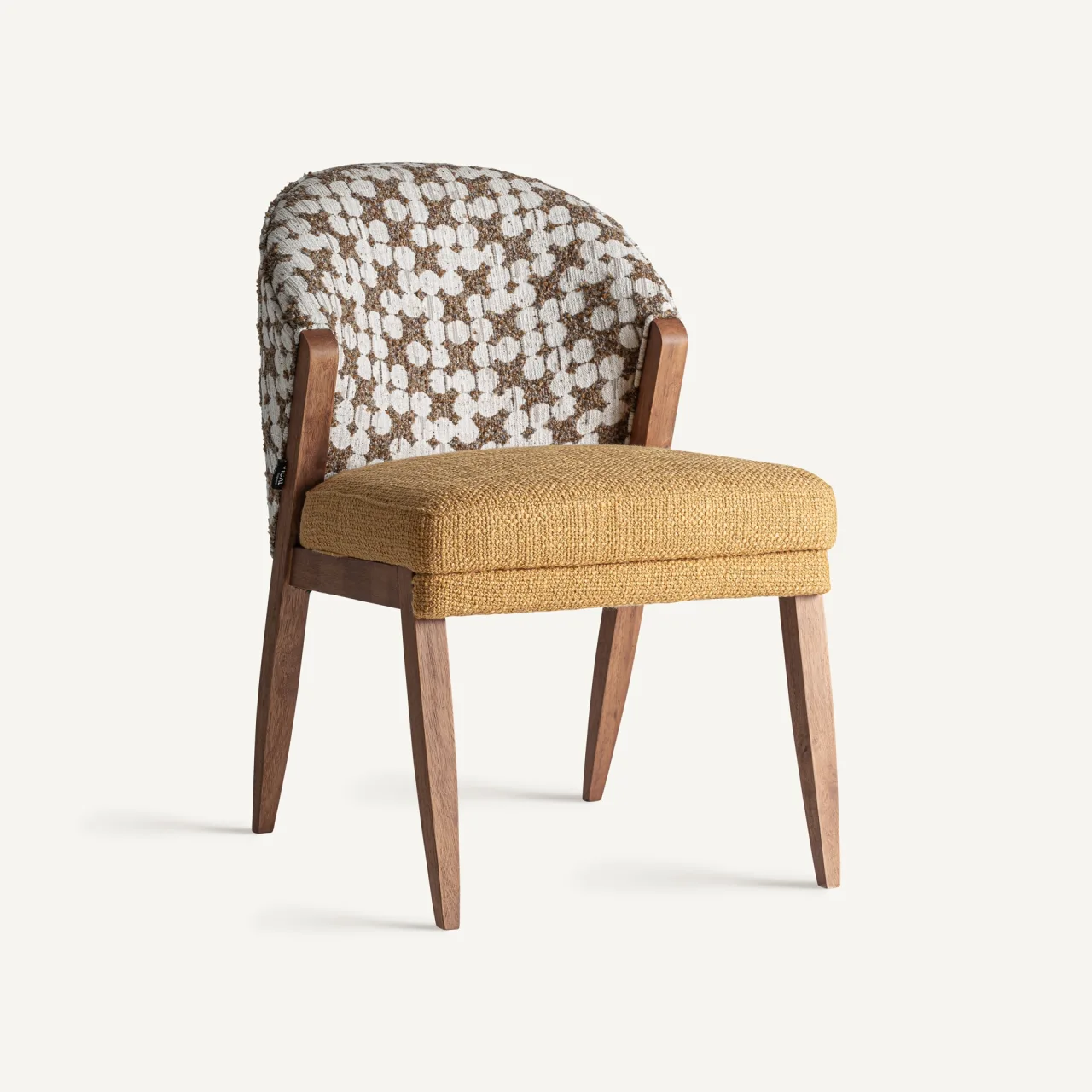 Chaise Kalesha hévéa et coton moutarde Vical Home