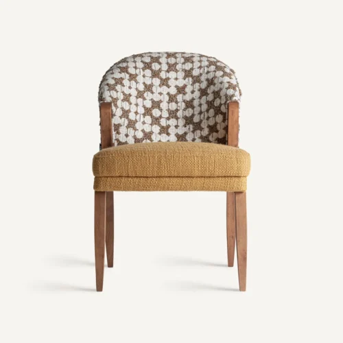 Chaise Kalesha hévéa et coton moutarde Vical Home — vue 2