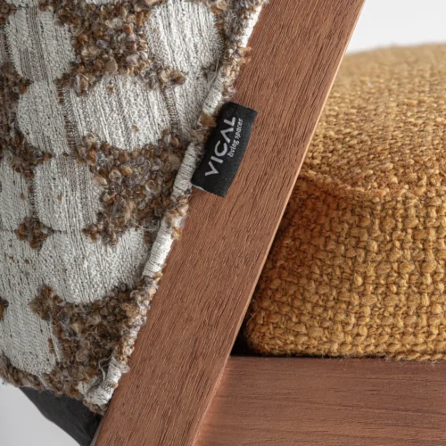 Chaise Kalesha hévéa et coton moutarde Vical Home — vue 7