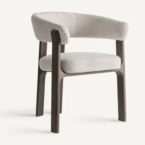 Chaise Kelan frêne marron et blanc cassé Vical Home
