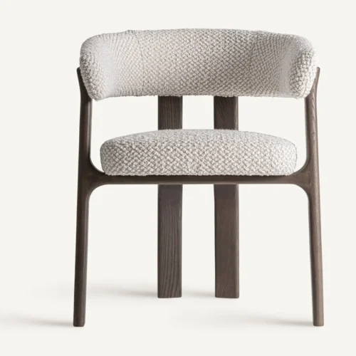 Chaise Kelan frêne marron et blanc cassé Vical Home — vue 2