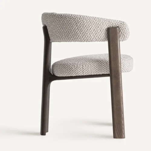 Chaise Kelan frêne marron et blanc cassé Vical Home — vue 3
