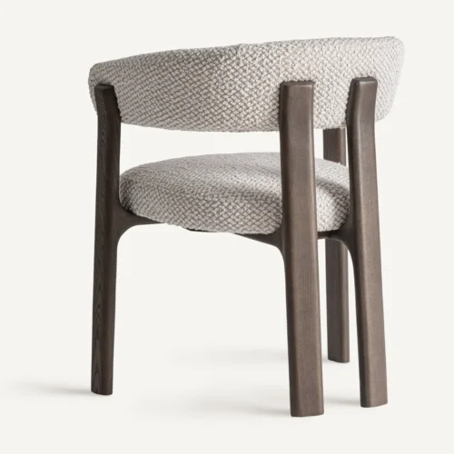 Chaise Kelan frêne marron et blanc cassé Vical Home — vue 4