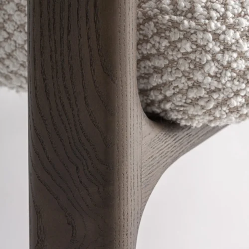 Chaise Kelan frêne marron et blanc cassé Vical Home — vue 7