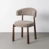 chaise large tissu et metal ixia 56 cm taupe 1