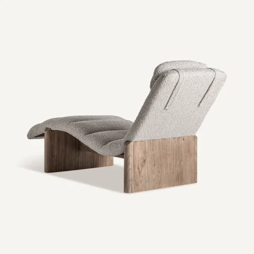 Chaise longue Jacquard orme marron et beige Vical Home — vue 4