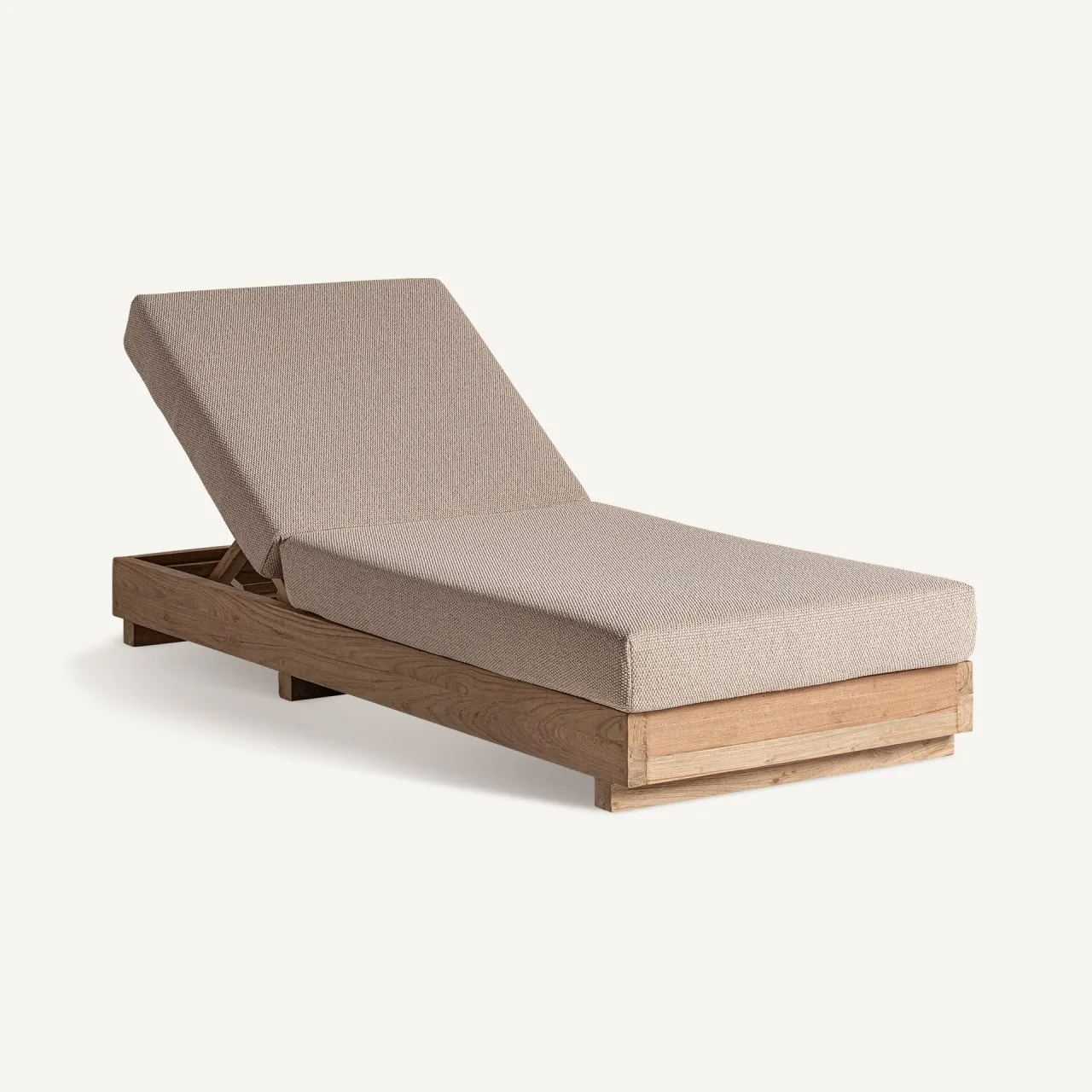 Chaise longue Pure beige et marron naturel Vical Home