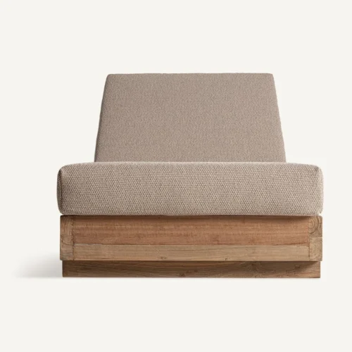 Chaise longue Pure beige et marron naturel Vical Home — vue 2