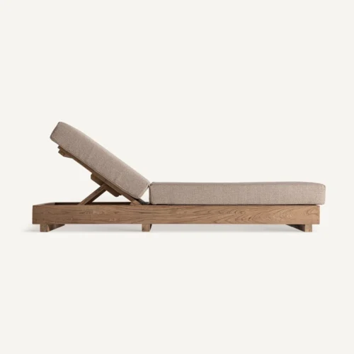 Chaise longue Pure beige et marron naturel Vical Home — vue 3