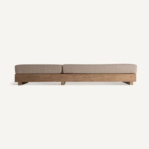 Chaise longue Pure beige et marron naturel Vical Home — vue 4