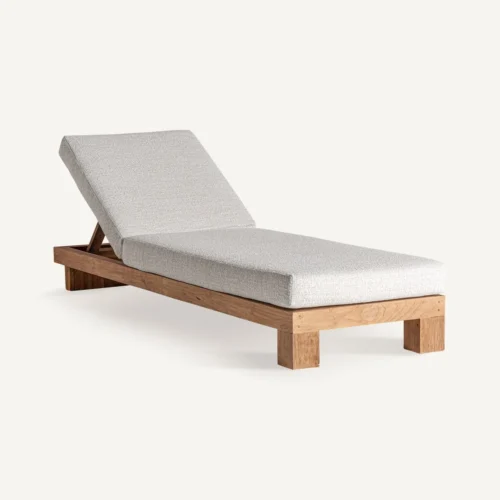 Chaise longue Testa teck et crème Vical Home