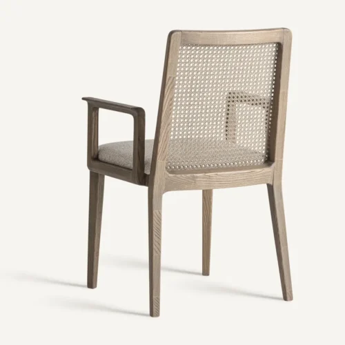 Chaise Mattia frêne marron et lin beige Vical Home — vue 4