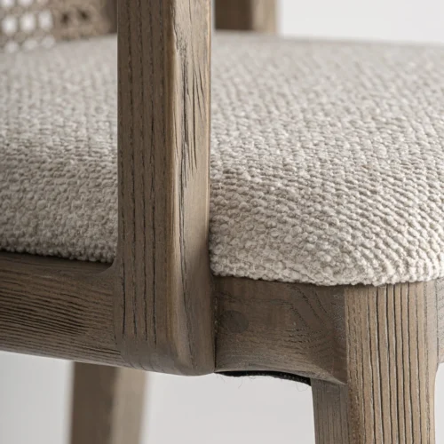 Chaise Mattia frêne marron et lin beige Vical Home — vue 8