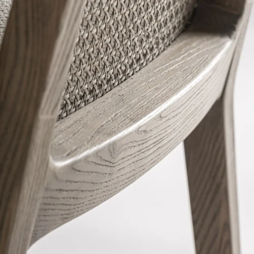 Chaise Mattia frêne marron et lin beige Vical Home — vue 9