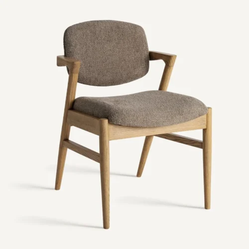 Chaise Namur frêne et lin taupe Vical Home