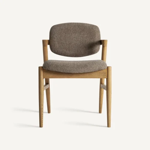 Chaise Namur frêne et lin taupe Vical Home — vue 2
