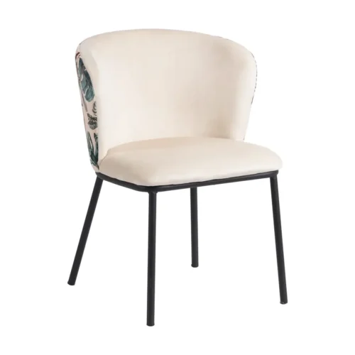 Chaise paon tissu beige piètement acier Ixia 58 cm — vue 2