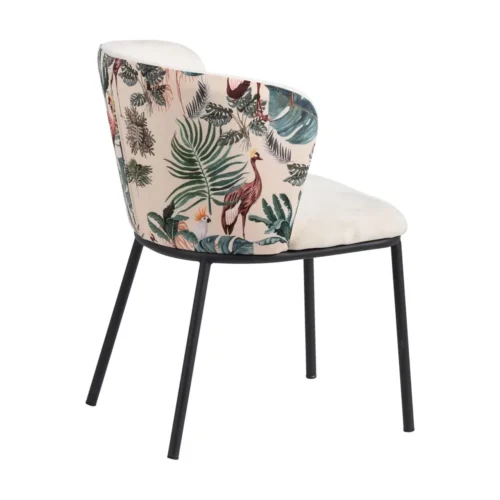 Chaise paon tissu beige piètement acier Ixia 58 cm — vue 3